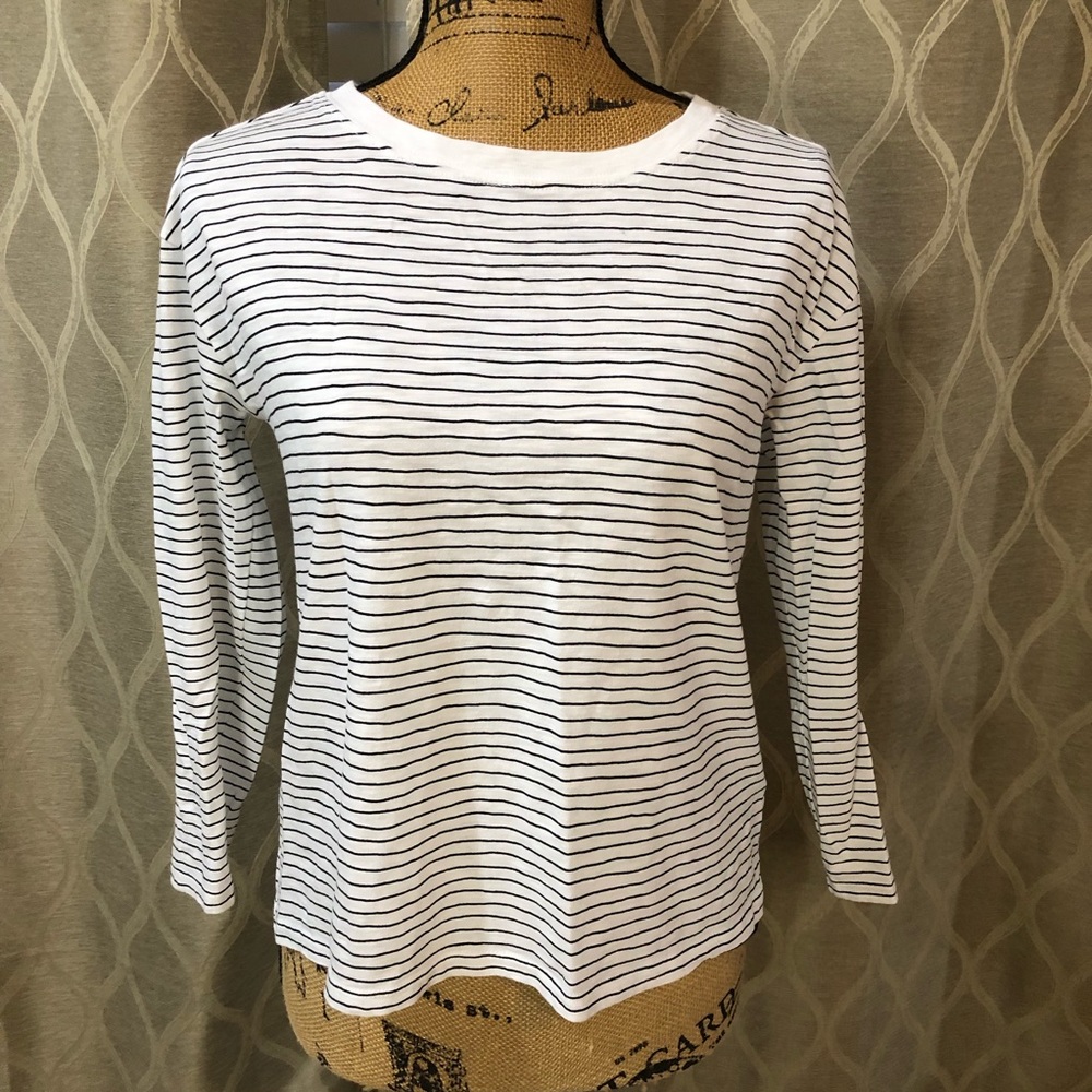 7 for all mankind white and black striped top